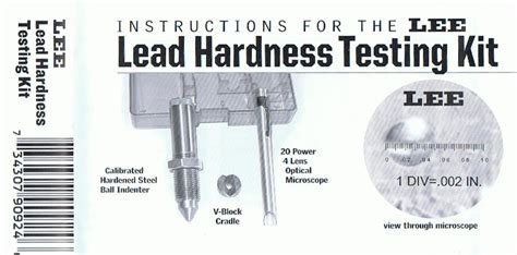 lee hardness testing kit instructions|lee lead hardness tester chart.